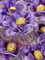 Ferrero Rocher chocolates in purple flower