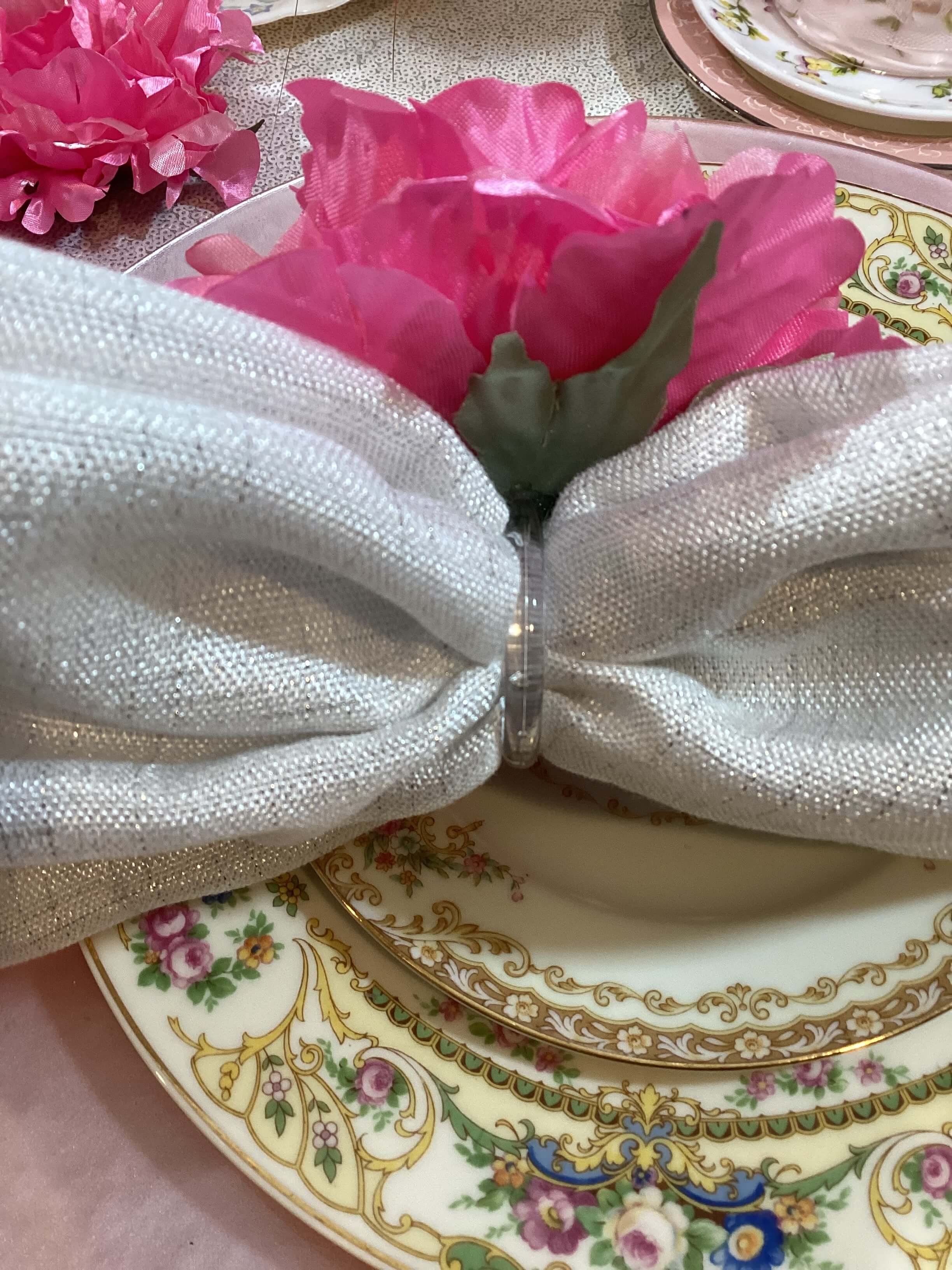 Pink Napkin Rings For Table Decoration. Personalized Wedding Decoration