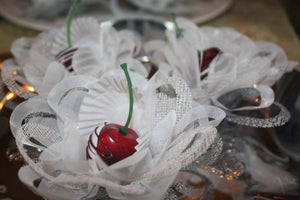 I Do White Flowers Sweet Holders For Bridal Shower Decor - box of 12 flowers