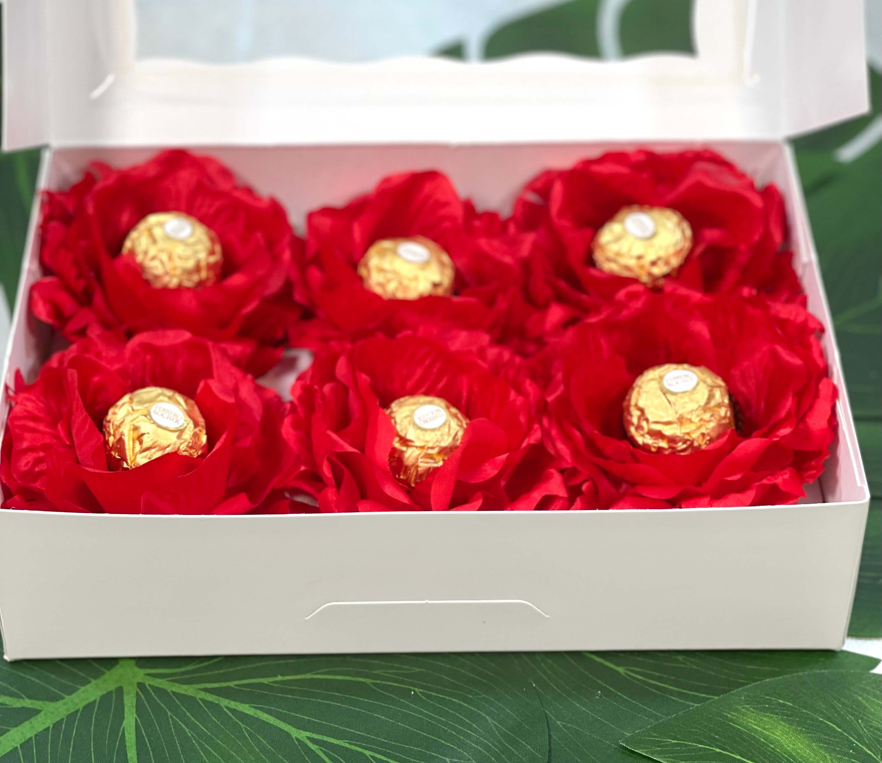 Unforgettable Gift For Valentine's Day. Red Flowers & Chocolate